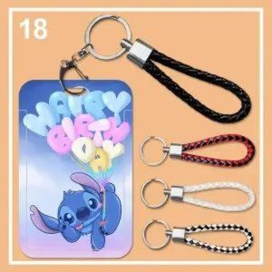 Cartoon Cute Stitch Card Case Protector Hard Case Strap